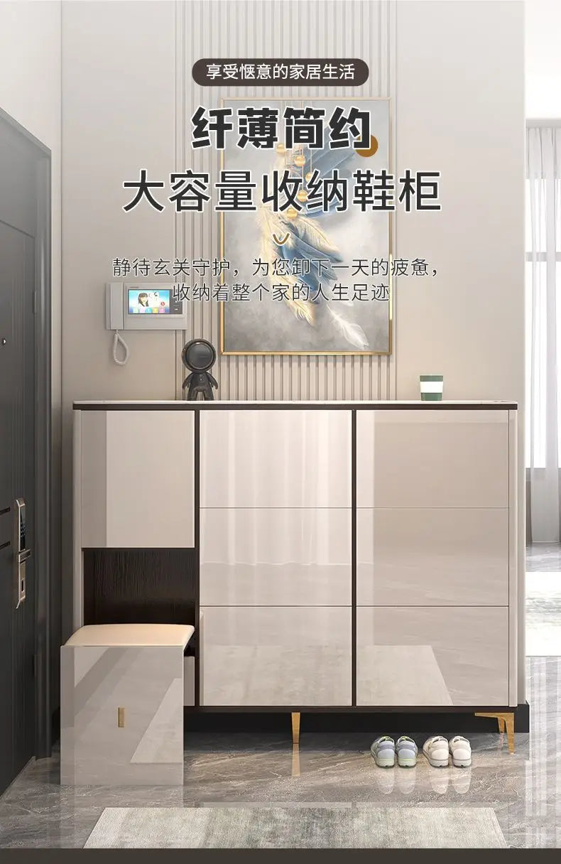 Luxury Ultra-Thin Shoe Cabinet Organizer Storage Living Room