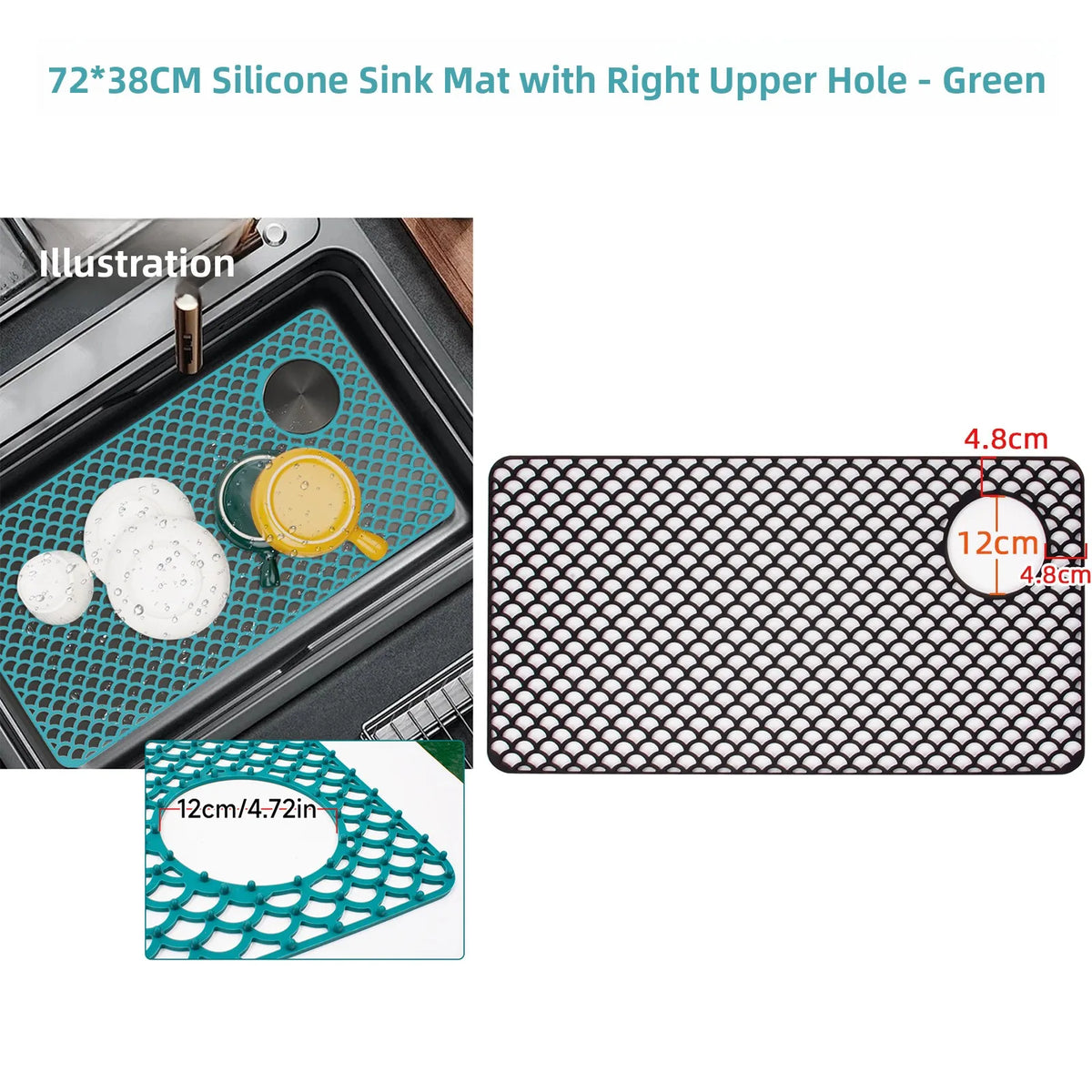 Sink Silicone Mat Anti-Scratch Honeycomb Pad Dishwashing Basin