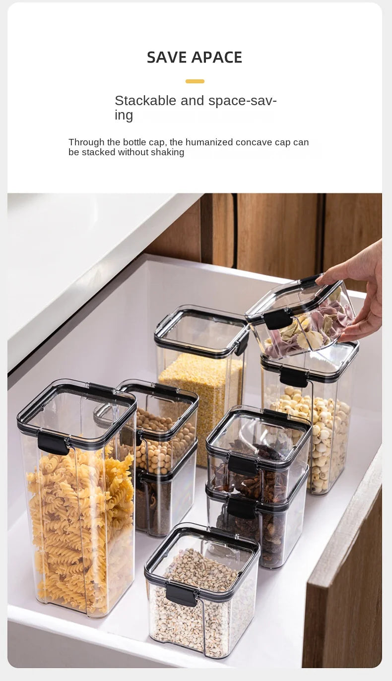 1-4pcs Sealed Jars Organizer Grain Storage Boxes Large