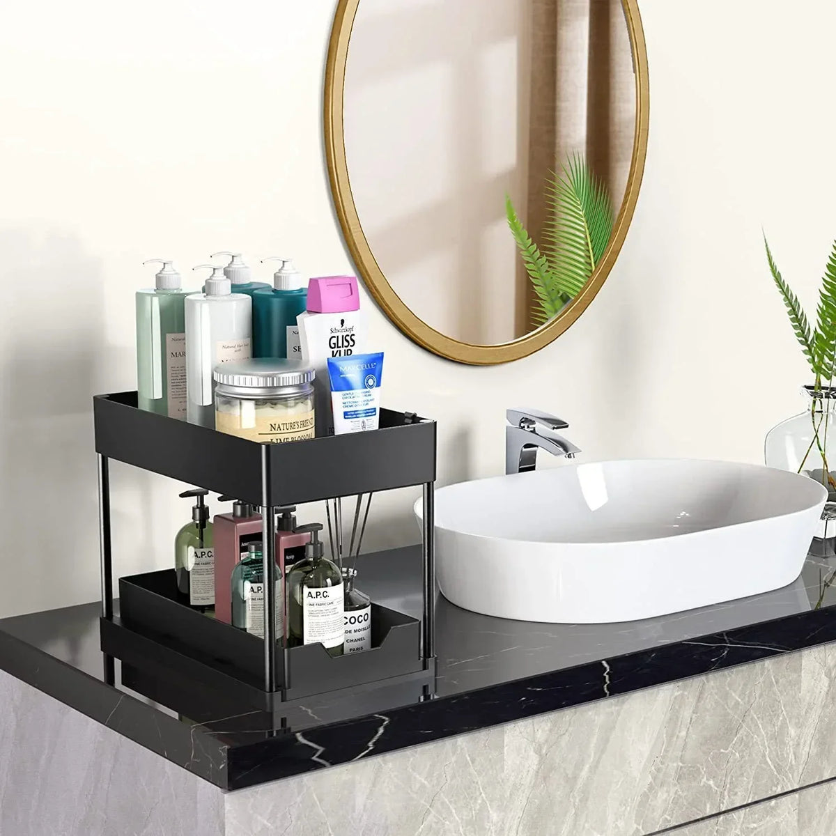 Tier Under Sink Organizer Sliding Cabinet Basket Organizer