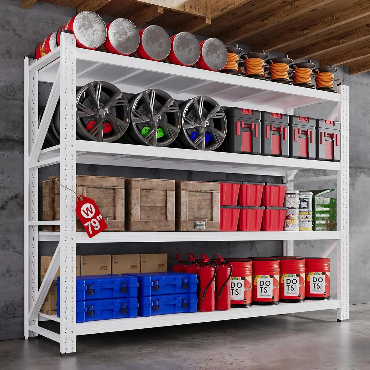 79 Garage Shelving Heavy Duty 7000lbs Metal Storage