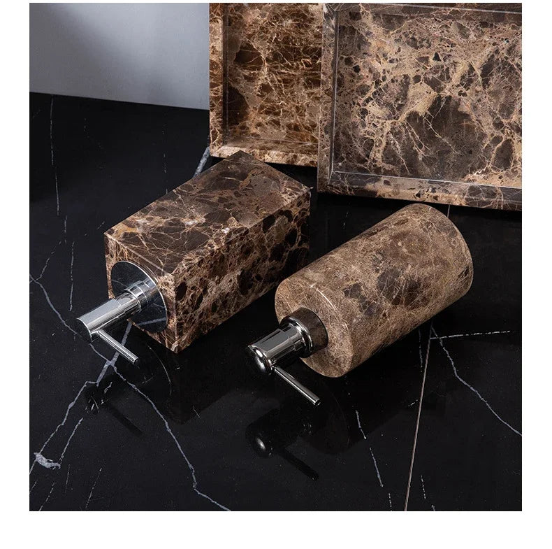 Emperador Dark Natural Marble Bathroom Brown Luxury Toothbrush