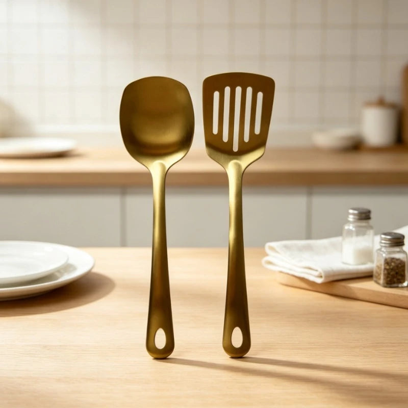 Gold Utensils Stainless Steel Cooking Cooking Spatula Slotted