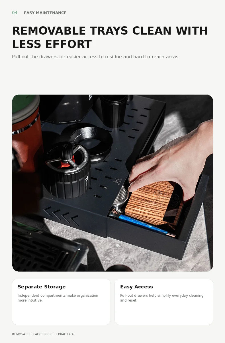 Muvna Espresso Bar Knock Box Coffee Organizer Box