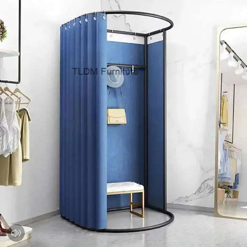 Simple Mobile Curtain Storage Rack Movable Temporary Dressing