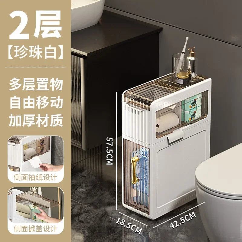 Bathroom Gap Cabinet Shelf Storage Acrylic Toilet Locker