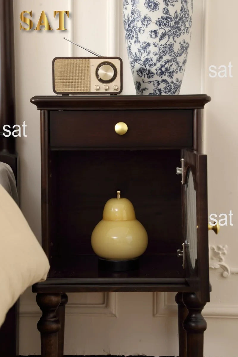 Solid Wood Bedside Table Bedroom Furniture Victorian Antique