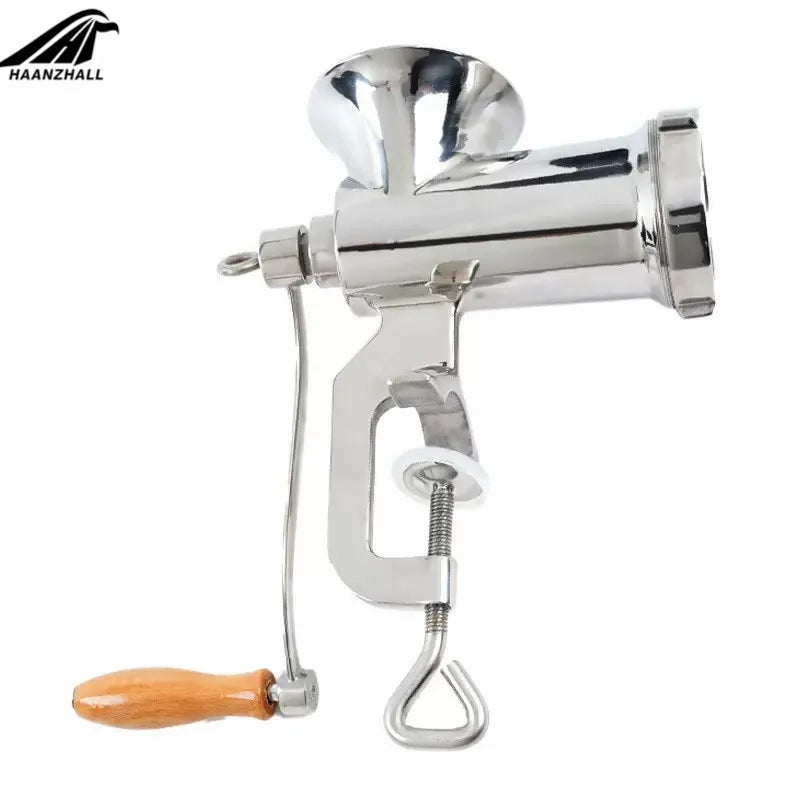 Meat Grinder Mincer Silver Stainless Steel Hand Crank