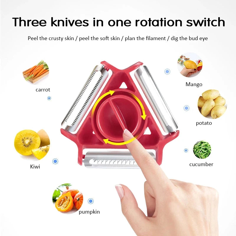 1/3pcs 3in1 Magic Trio Peeler Slicer Shredder Peeler