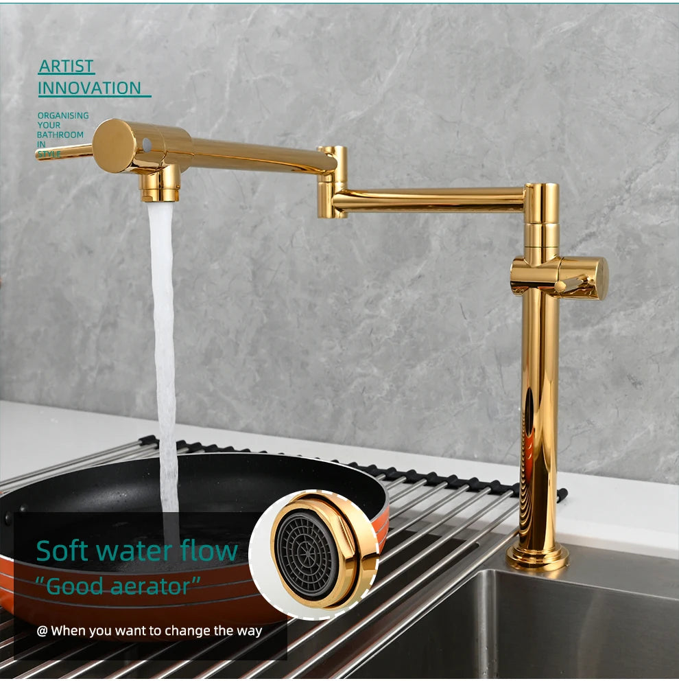 Ciencia Brass Pot Filler Faucet Wall Mount Sink