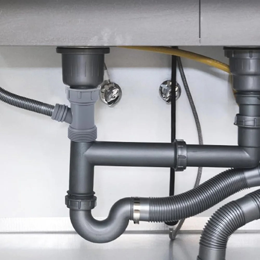 Sink Drain Pipe Adapter Rubber Gasket Deodorizing Three-Way