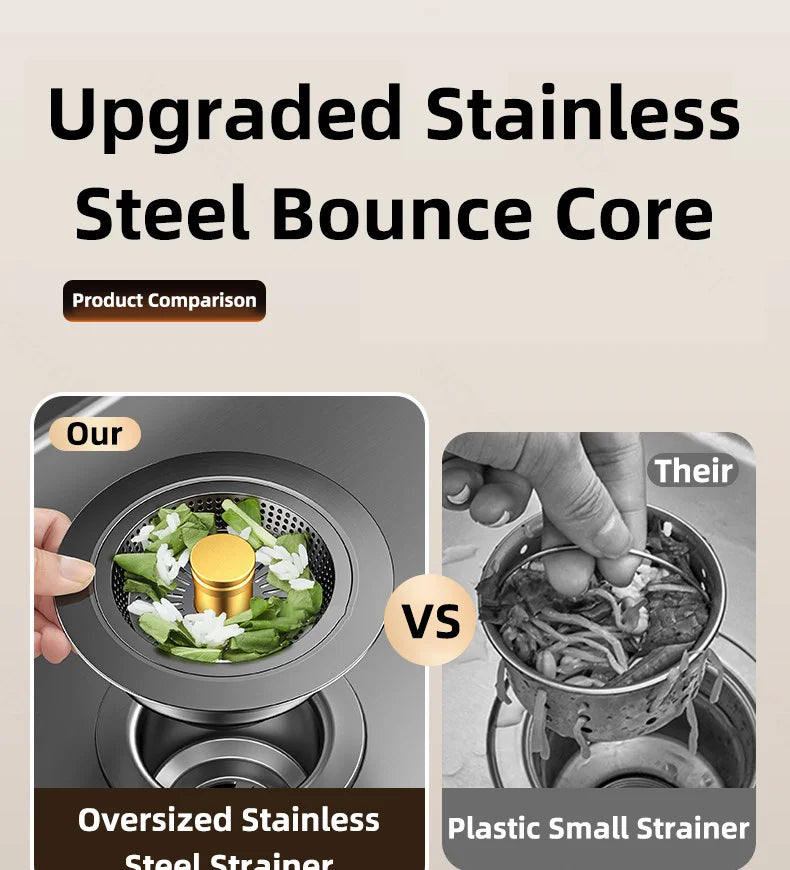 Universal Sink Strainer Stainless Steel Pop-Up Drain Plug