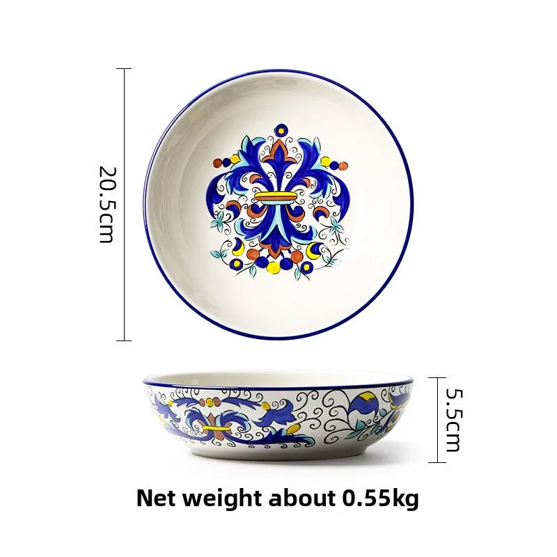 Hand Painted Ceramic Plate Creative Irregular Steak Dish