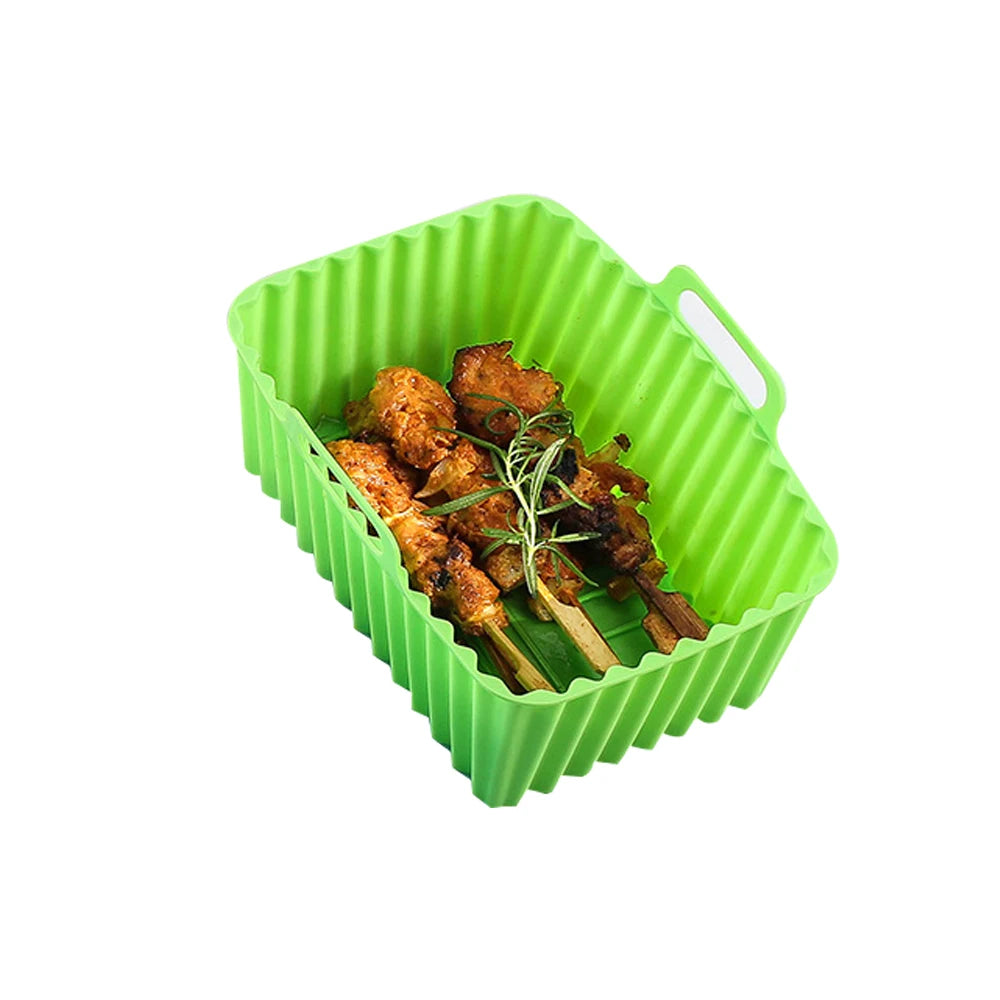 1pc Silicone Baking Tray Rectangular Air Fryer Silicone