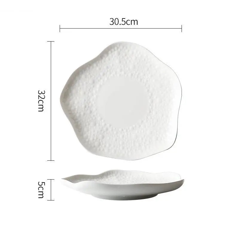 Ceramic Cooking Dishes Pasta Steak Plates Irregular Shape