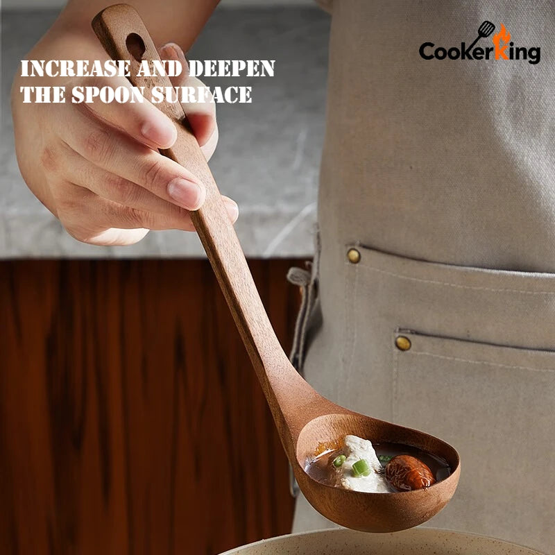 Cooker King 3-In-1 Cooking Ebony Spatula Spoon Family