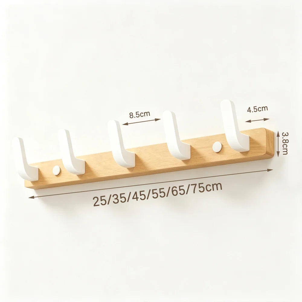 White Walnut Wood Bathroom Hardware Towel Rack Organizer