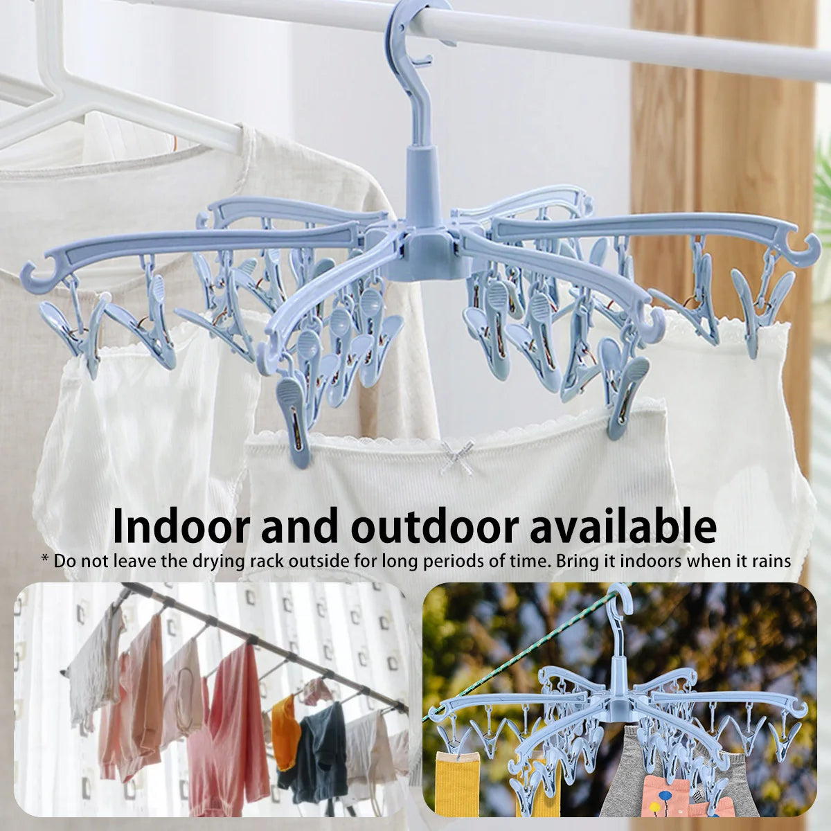 Sock Drying Rack Folding Laundry Clothes Hanger 24