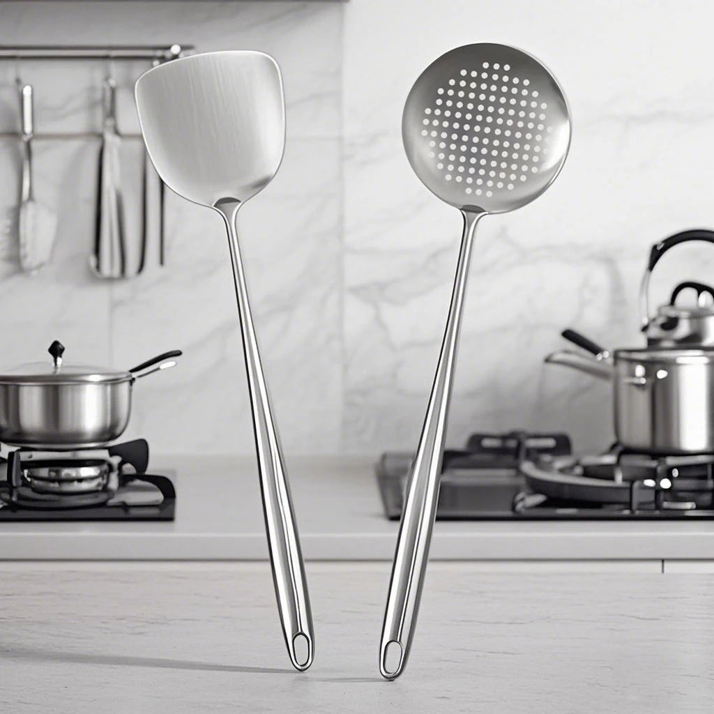 Utensils Food Stainless Steel Wok Spatula Ladle Skimmer