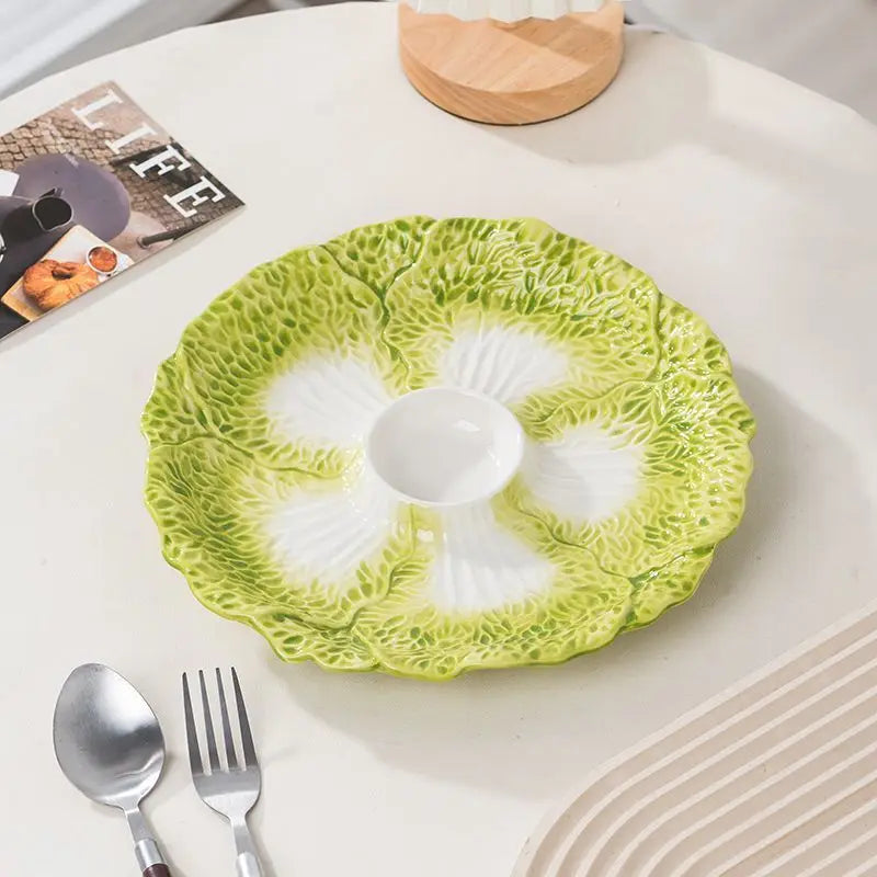 Dumpling Plate Vinegar Dish Ceramic Vegetable Plate Butterfly