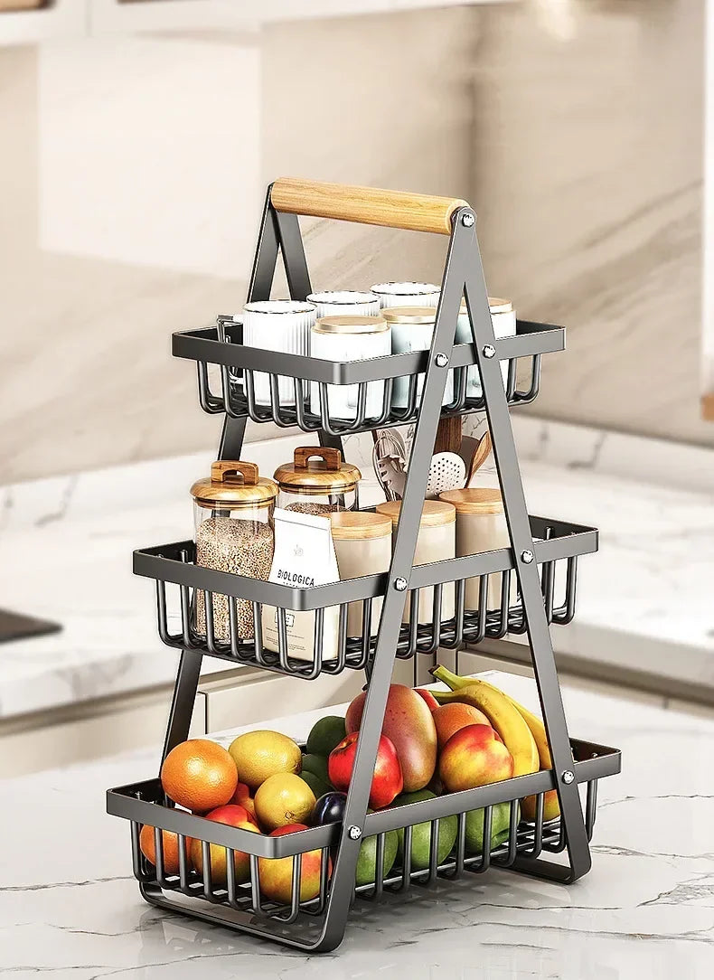 2/3 Tiers Countertop Fruit Basket Fruit Bowle Basket