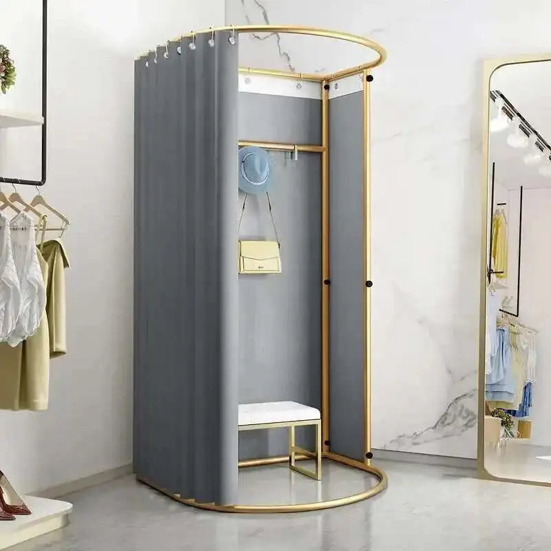 Simple Mobile Curtain Storage Rack Movable Temporary Dressing