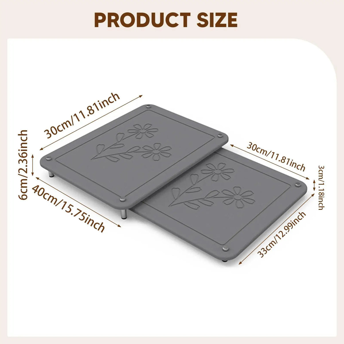 2x Stone Drying Mat Easy To Clean Sturdy