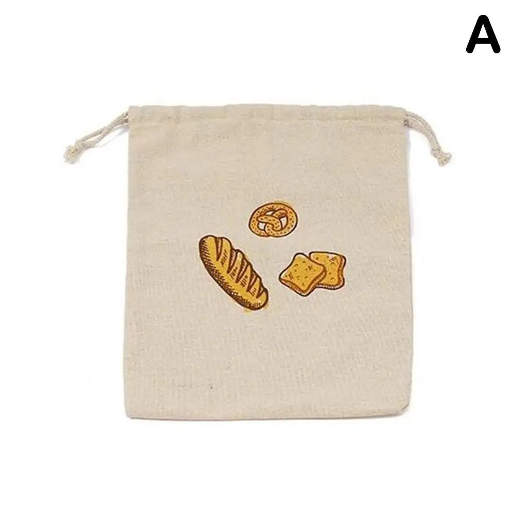 Linen Bread Bags Reusable Homemade Drawstring Loaf Bag