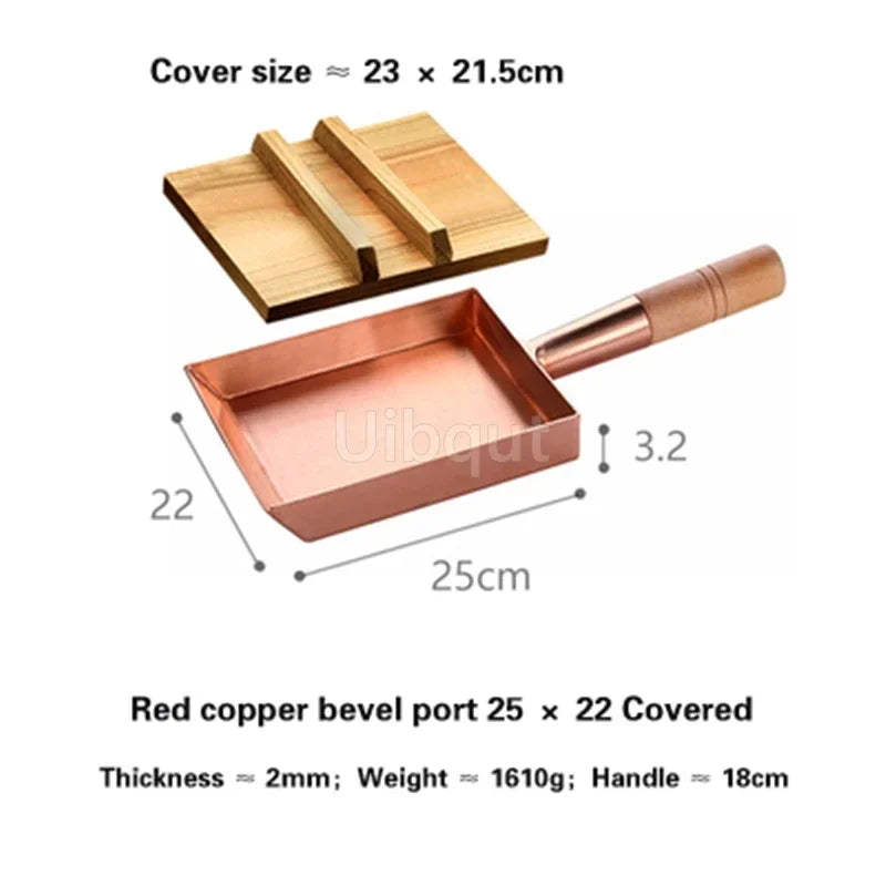 Brass Baking Tray Copper Frying Pan Square Pan