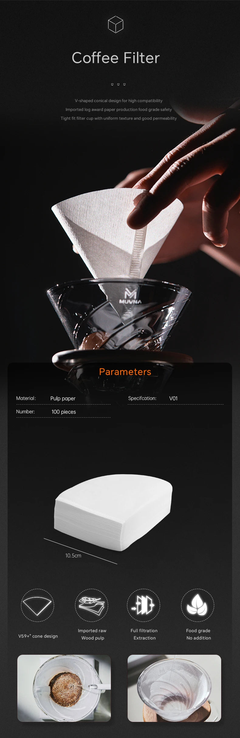 Muvna Pour Over Coffee Coffee Maker Kit Travel
