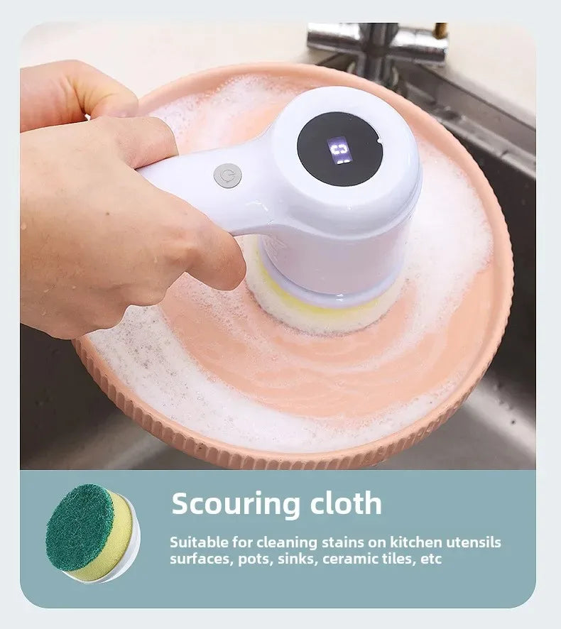 Electric Cleaning Brush Usb Rechargeable Scrubber Bathroom