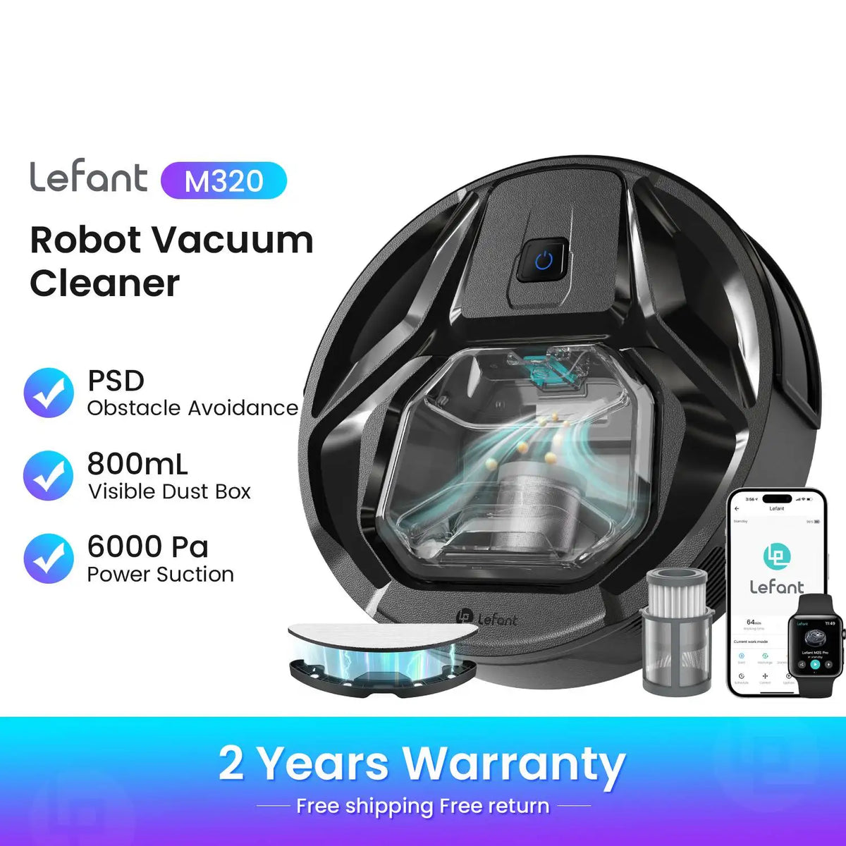 Lefant M320 Robot Vacuum Cleaner 000 Pa Suction