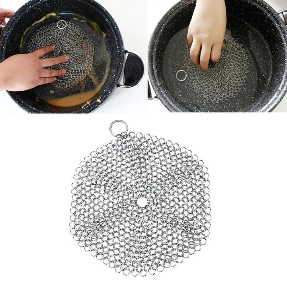 Cleaning Ring Stainless Steel Cleaner Chainmail Scrubber Brush