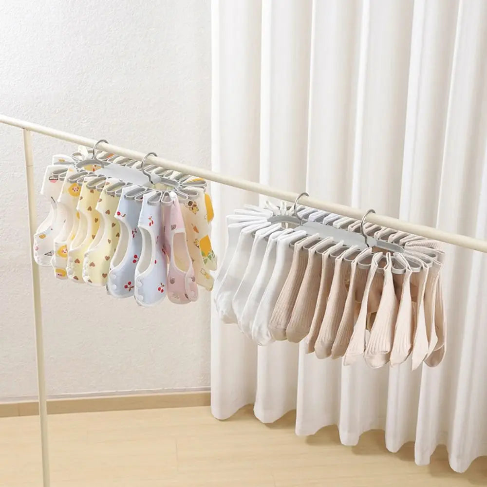 Folding Socks Drying Rack Space Saving 32 Clips