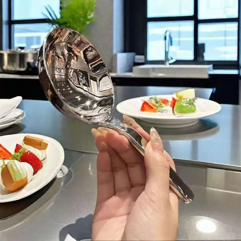 Short Handle Large Ramen Bouillon Spoon Deepen Tablespoons