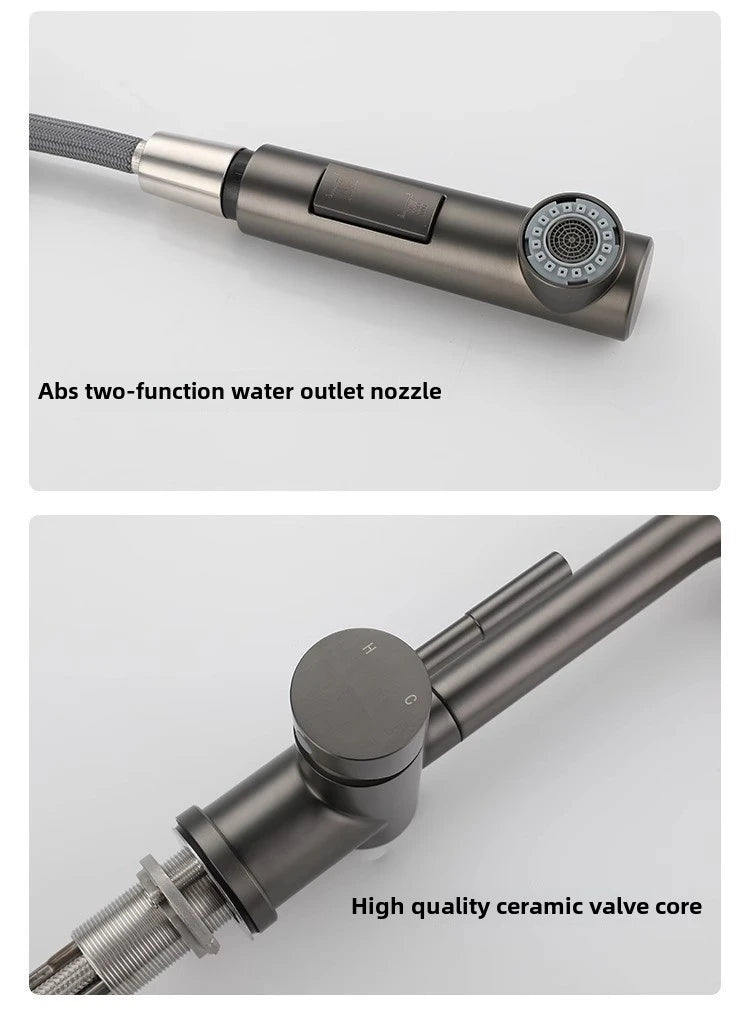 White Touch Sink Faucets Cold Pull Out Sink