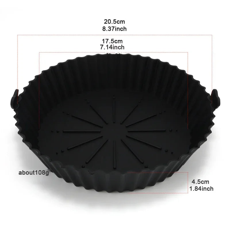 Silicone Air Fryer Baking Tray Reusable Baking Basket