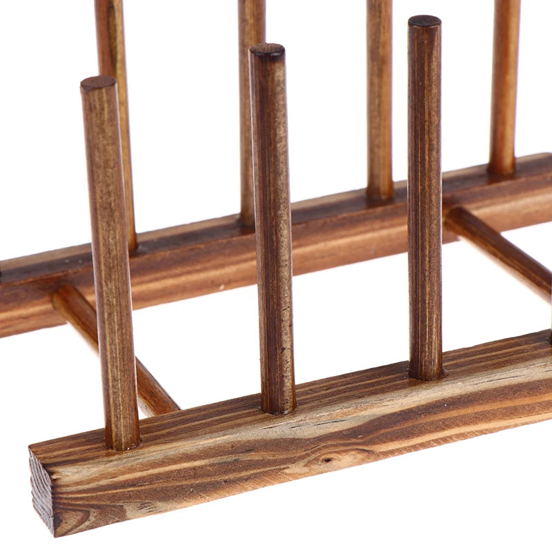 Wooden Dish Drainer Rack Plate Dish Drying Rack