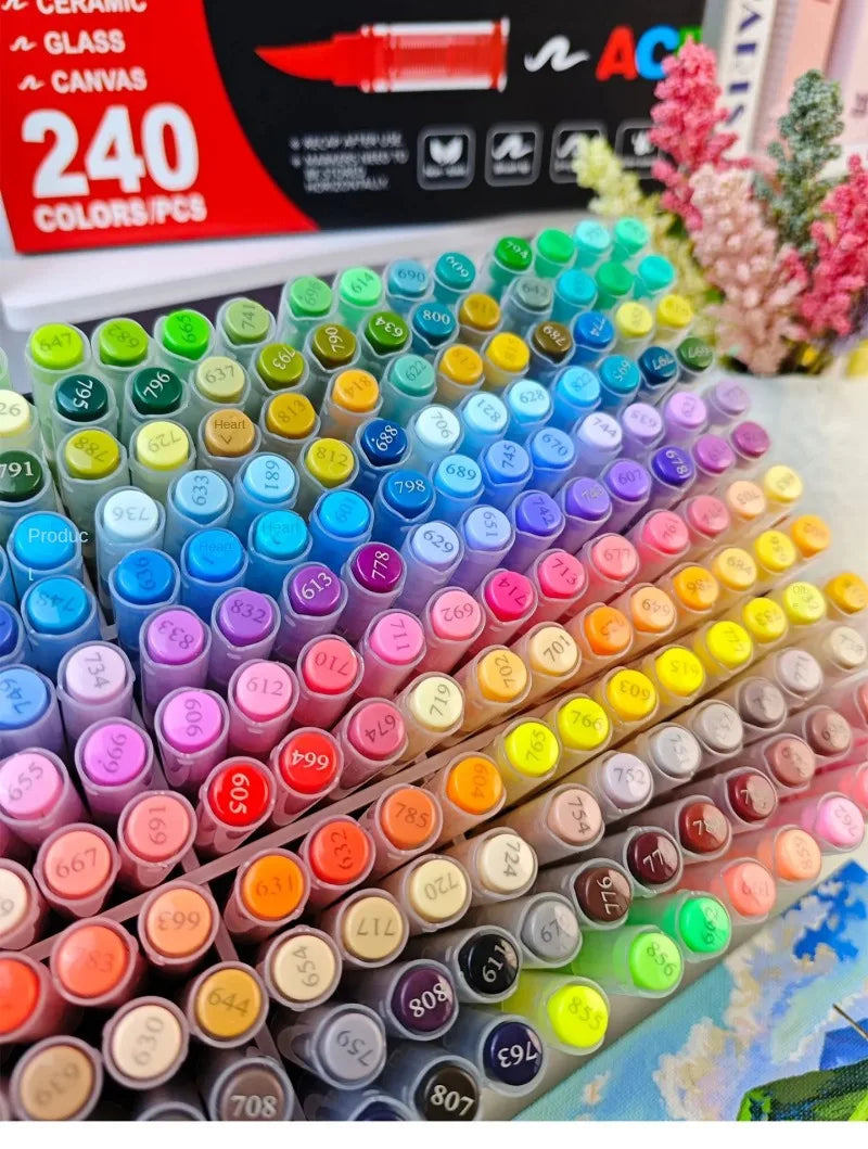 Guangna 12-360 Colors Acrylic Paint Pens Pencil Brush