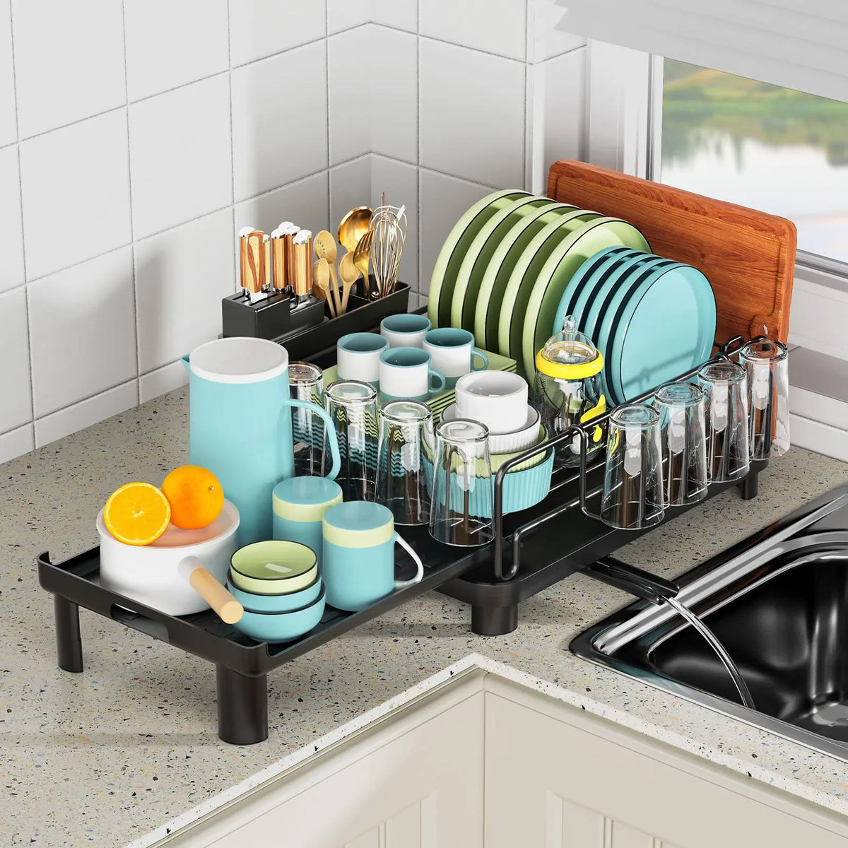 Dish Drying Rack Dish Rack Drainboard Expandable Dish