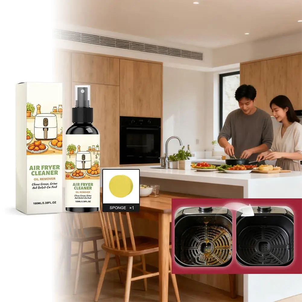 100ml Air Fryer Cleaner Spray Cleaning Sponge Removes