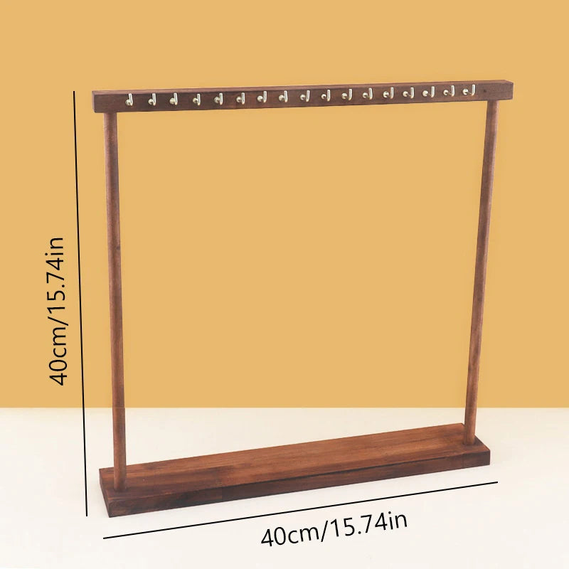 Jewelry Organizer Display Stand Solid Wood Necklace Hanging