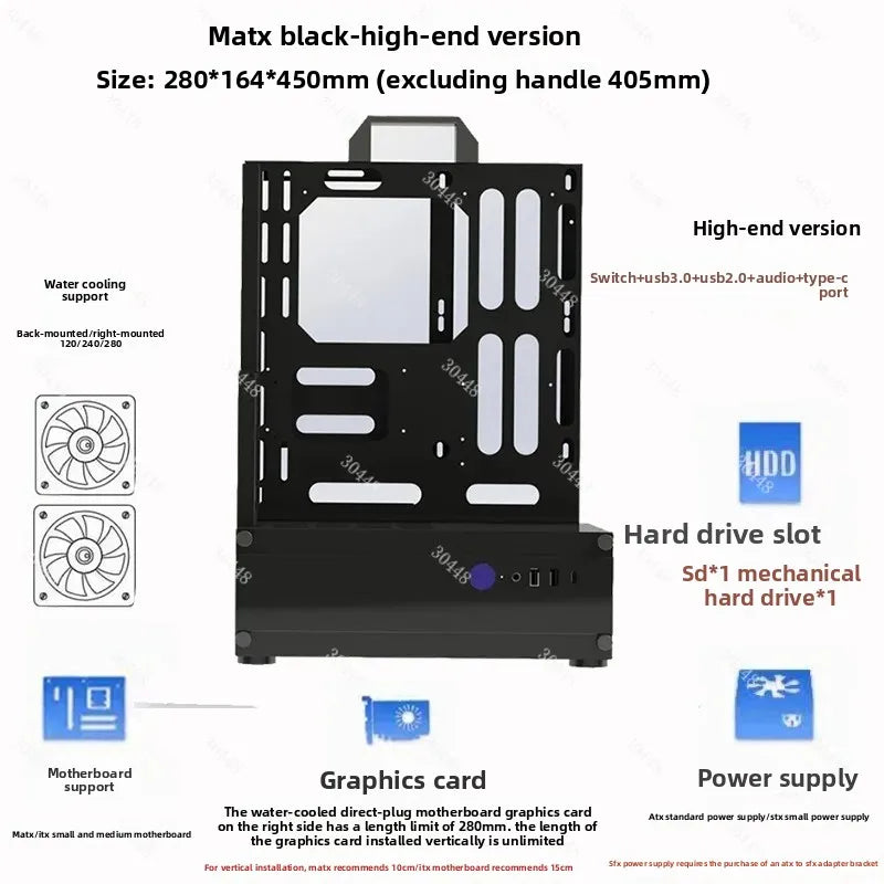 Open Frame Pc Case 240/360 Liquid & Air