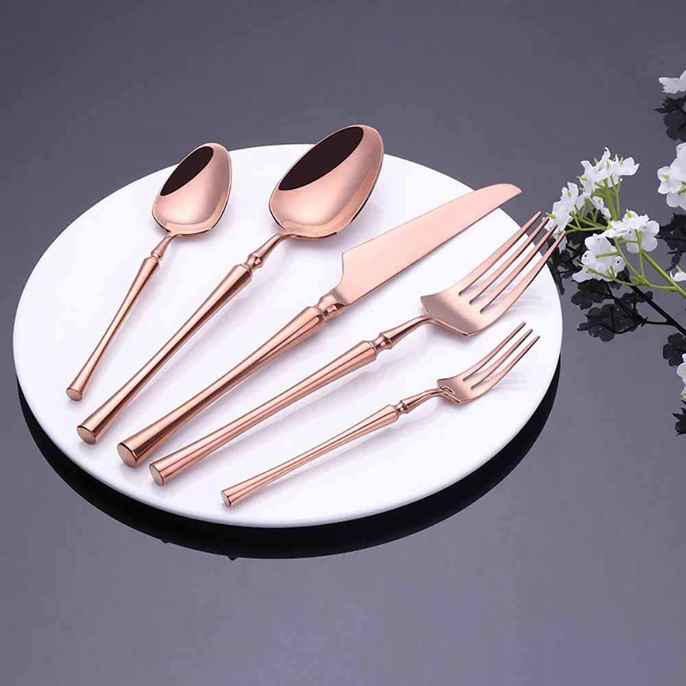 Pieces Knife Fork Spoon Gold Cutlery Complete Stainless