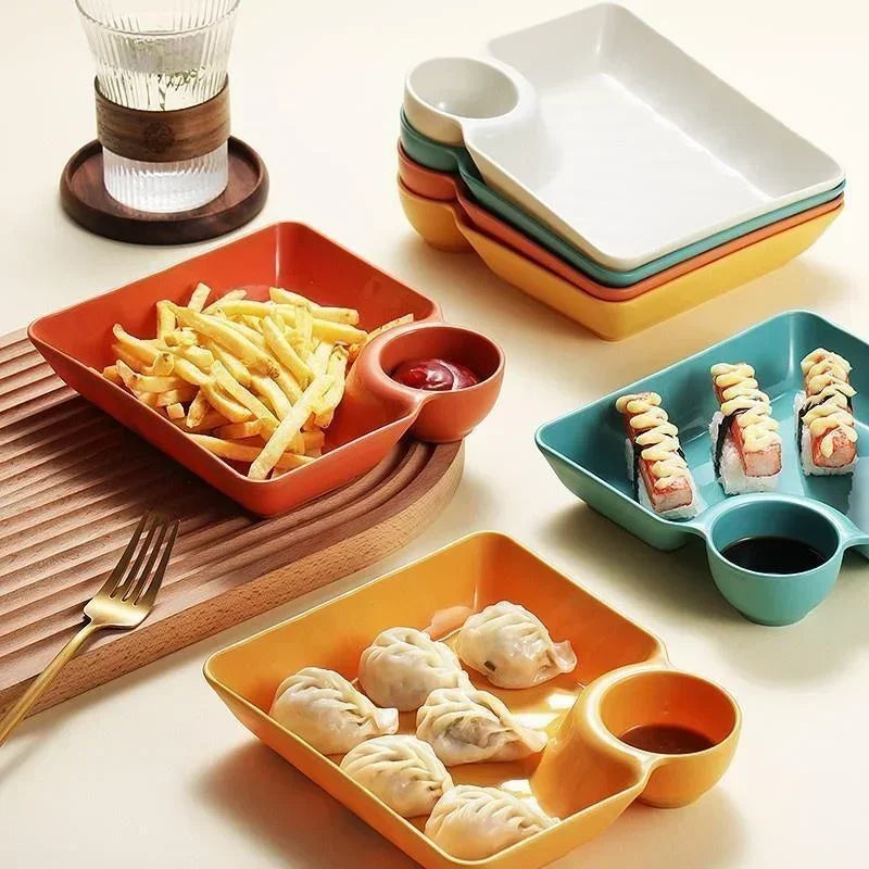 Chips Dip Plates Plastic Serving Platter Dumpling Plate