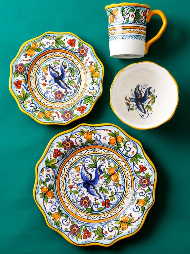 Hand Painted Ceramic Plate Creative Irregular Steak Dish