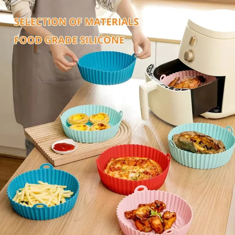 Air Fryer Silicone Baking Tray Mat Circular High-Temperature