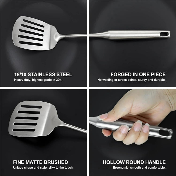 Lmetjma 304 Stainless Steel Utensils All Metal Long