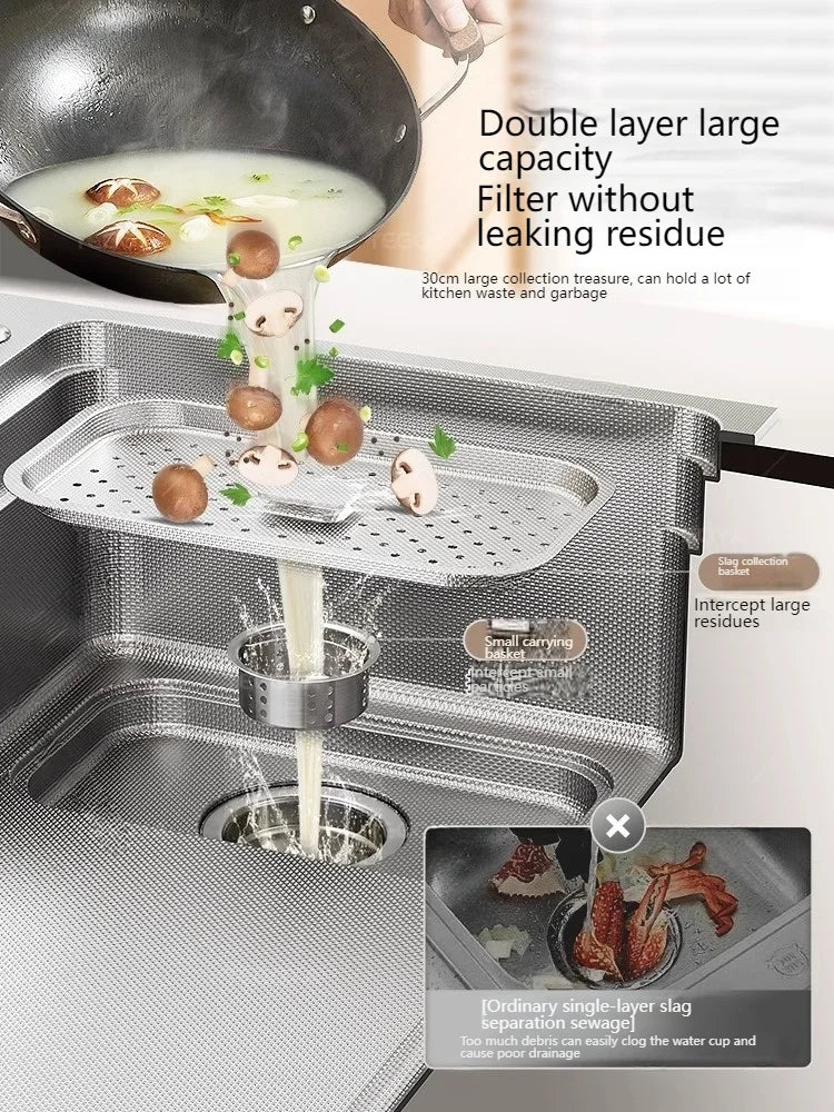 Drop In Sink 304 Stainless Steel Embossed Large