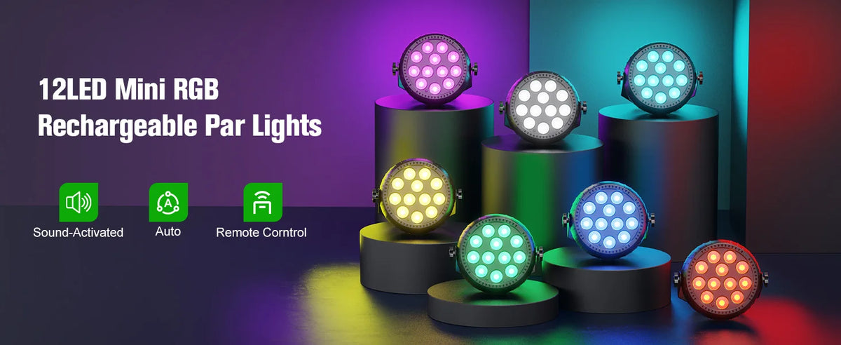 Somspot 4pcs Led Rgb Par Lights Storage Bag